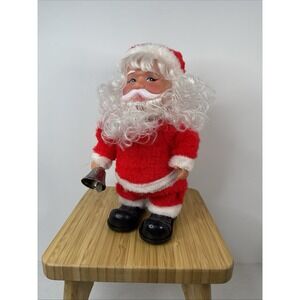Vintage Musical Walking Santa Claus with Bell Plays Music No Movement 70's‎